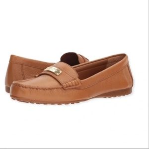 COACH Fredrica Leather Loafers in Tan/Camel
